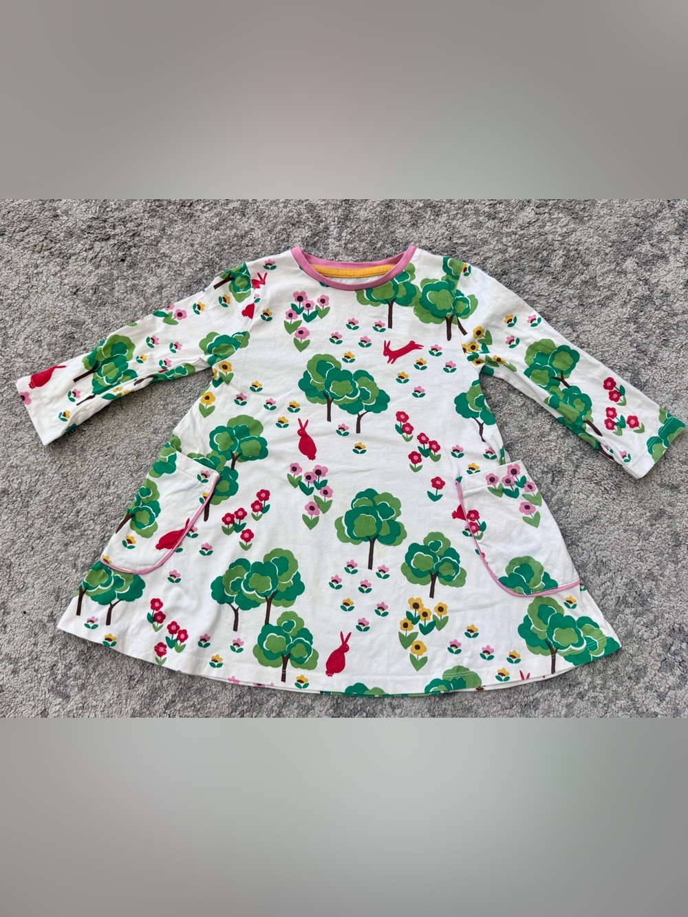 Mini Boden Girls Bunny Floral Pocket Dress Size 7-8Y